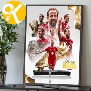 Congrats Harry Kane FC Bayern Munich Golden Shoes Winner 2026 The Best Player In The World Home Decor Poster Canvas
