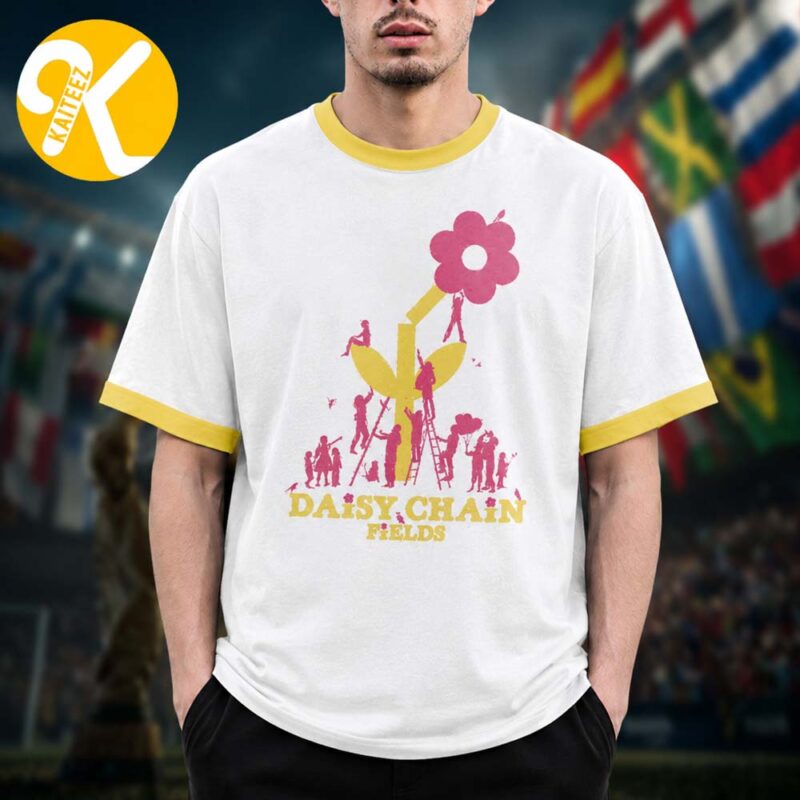 Daisy Chain Fields Festival 2026 Merch At Great Park Live In Irvine CA On August 29 2026 Fields Ringer Unisex T Shirt