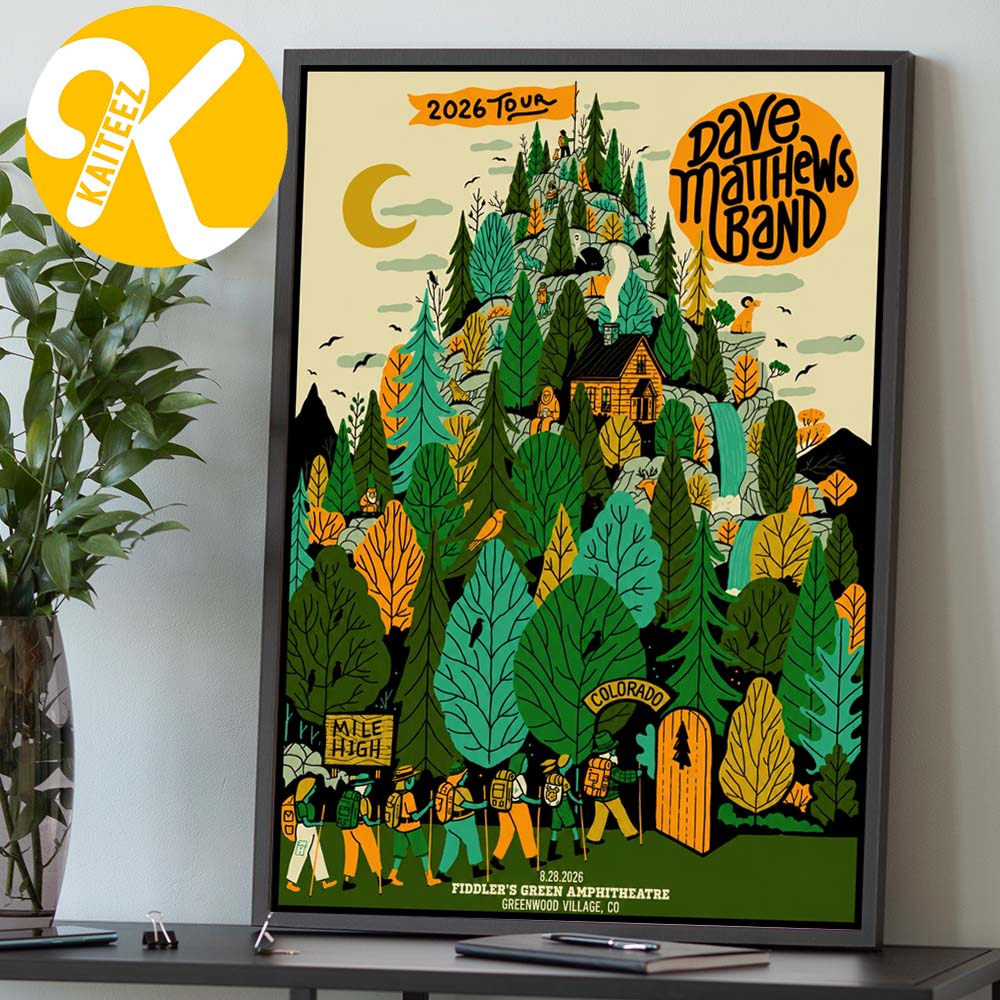Dave Matthews Band Greenwood Village CO Poster Night 1 At Fiddler’s Green Amphitheatre In Greenwood Village CO On August 28 2026 Home Decor Poster Canvas Dave Matthews Band Greenwood Village CO Poster Night 1 At Fiddler’s Green Amphitheatre In Greenwood Village CO On August 28 2026 Home Decor Poster Canvas
