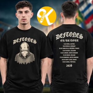 Deftones Merch EU UK Summer Tour 2026 Medieval Helmet Tour Dates Two Sided Unisex T-Shirt