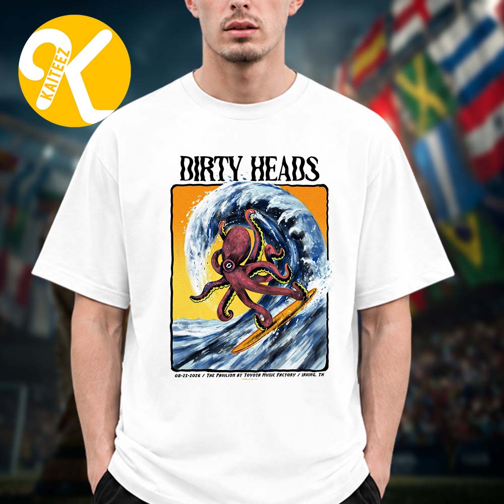 Dirty Heads Irving TX Event Poster At The Pavilion At Toyota Music Factory In Irving TX On August 25 2026 Unisex T-Shirt Dirty Heads Irving TX Event Poster At The Pavilion At Toyota Music Factory In Irving TX On August 25 2026 Unisex T-Shirt