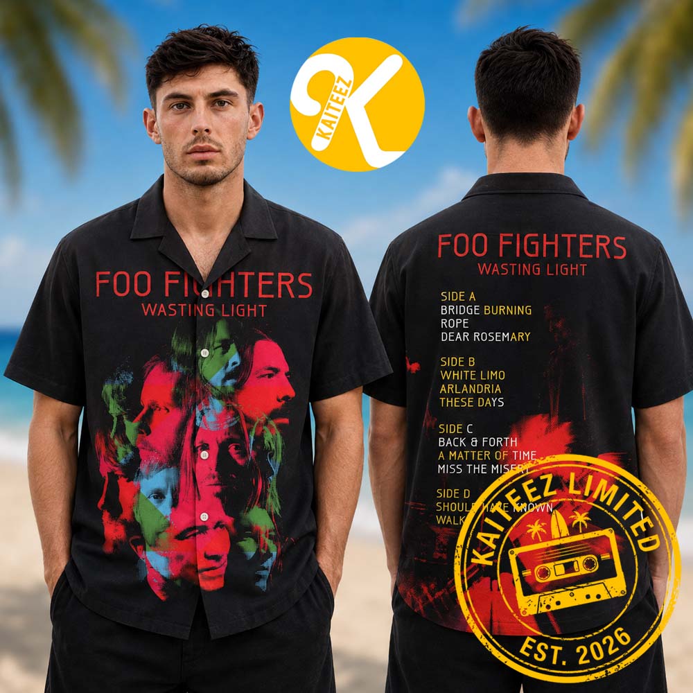 Foo Fighter Wasting Light Album Cover Track List Summer Hawaiian Shirt Foo Fighter Wasting Light Album Cover Track List Summer Hawaiian Shirt