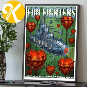 Foo Fighters Chicago IL Event Poster At Soldier Field In Chicago IL On August 8 2026 Home Decor Poster Canvas