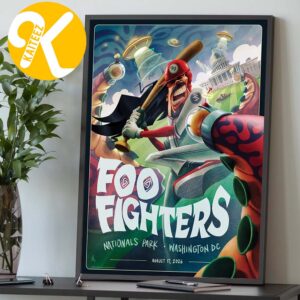 Foo Fighters Washington DC Event Poster At Nationals Park In Washington DC On August 17 2026 Home Decor Poster Canvas