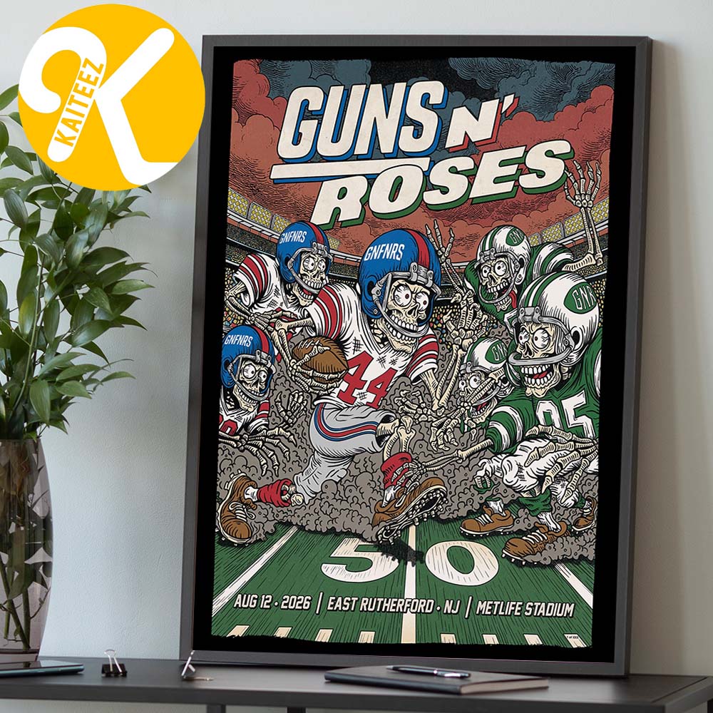 Guns N Roses East Rutherford NJ Event Poster At Metlife Stadium In East Rutherford NJ On August 12 2026 Home Decor Poster Canvas Guns N Roses East Rutherford NJ Event Poster At Metlife Stadium In East Rutherford NJ On August 12 2026 Home Decor Poster Canvas