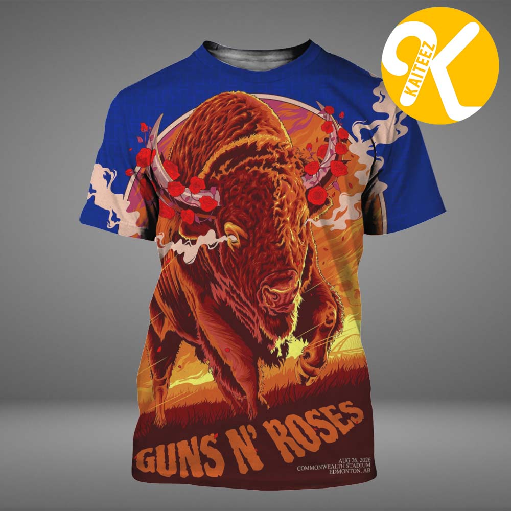 Guns N Roses Edmonton AB Event Poster At Commonwealth Stadium In Edmonton AB On August 26 2026 All Over Print Shirt Guns N Roses Edmonton AB Event Poster At Commonwealth Stadium In Edmonton AB On August 26 2026 All Over Print Shirt