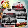 Guns N Roses Skull Logo Snowflakes Pattern Blue Ugly Sweater
