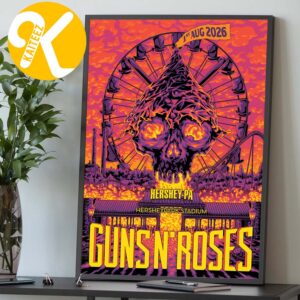 Guns N Roses Hershey PA Event Poster At Hersheypark Stadium In Hershey PA On August 1 2026 Home Decor Poster Canvas
