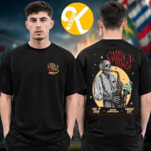 Guns N Roses Kansas City MO Exclusive Event Tee At Morton Amphitheater In Kansas City MO On August 19 2026 Two Sided Unisex T-Shirt