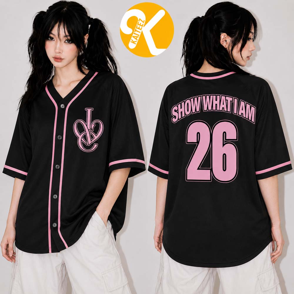 IVE Merch Show That I Am World Tour 2026 Black Baseball Jersey IVE Merch Show That I Am World Tour 2026 Black Baseball Jersey