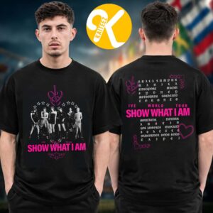 IVE Merch Show That I Am World Tour 2026 Black Icon Heart Tour Two Sided Unisex T-Shirt