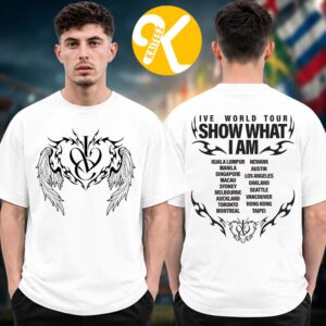 IVE Merch Show That I Am World Tour 2026 White Tribal Heart Crest Two Sided Unisex T-Shirt
