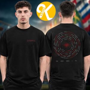 Interpol Merch North America Tour 2026 Circle Tour Dates Two Sided Unisex T-Shirt