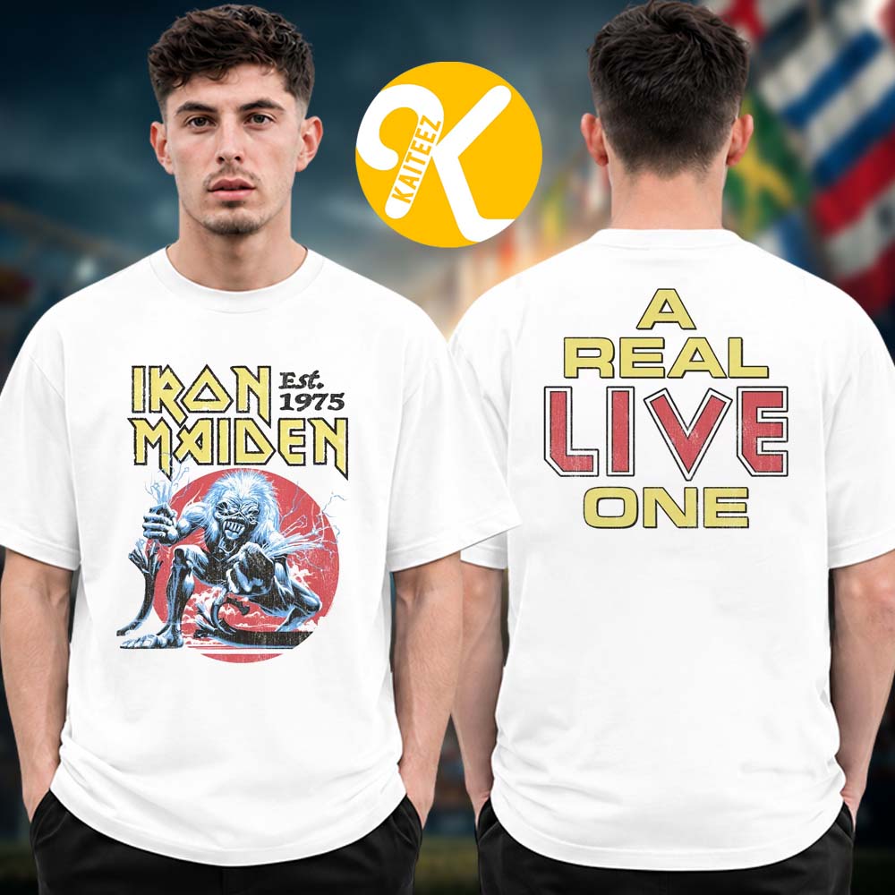 Iron Maiden Merch IM50 A Real Live One Two Sided Unisex T-Shirt Iron Maiden Merch IM50 A Real Live One Two Sided Unisex T-Shirt
