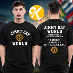 Jimmy Eat World London UK Exclusive Event Tee At Crystal Palace Bowl In London UK On August 16 2026 Two Sided Unisex T-Shirt