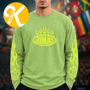 Jonas Brothers Merch Burning Up All Over Again Tour 2026 Jonas Flames Neon Unisex Longsleeve