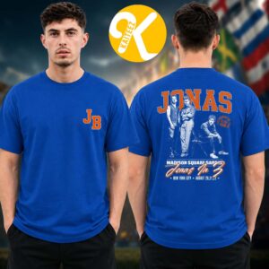 Jonas Brothers Merch Burning Up All Over Again Tour 2026 Jonas In 3 Two Sided Unisex T-Shirt