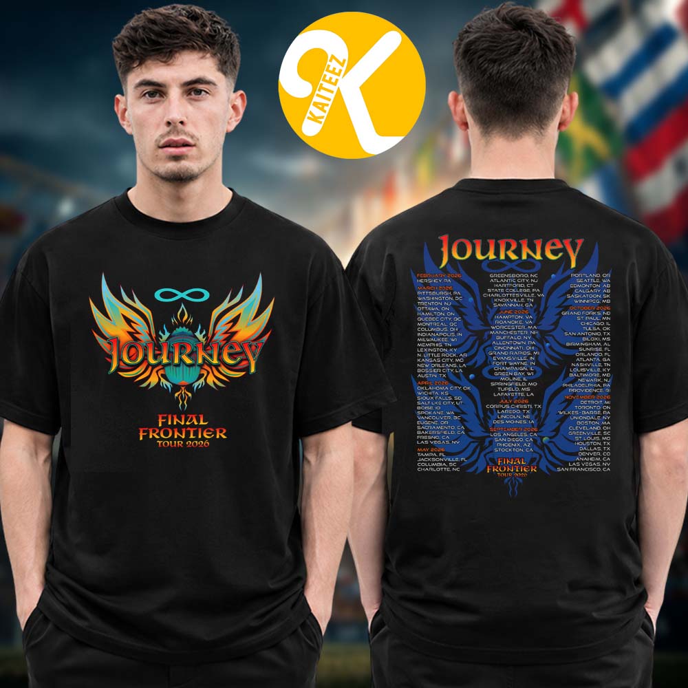 Journey Merch Final Frontier Tour 2026 Tour Dates Two Sided Unisex T-Shirt Journey Merch Final Frontier Tour 2026 Tour Dates Two Sided Unisex T-Shirt