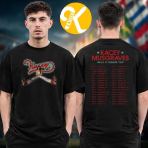 Kacey Musgraves Merch Middle Of Nowhere Tour 2026 Signature Datesback Two Sided Unisex T-Shirt