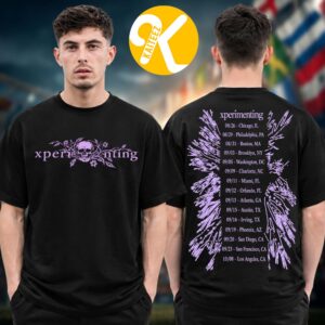 Ken Carson Merch Xperiment Tour 2026 Floral Tour Dates Black Two Sided Unisex T-Shirt