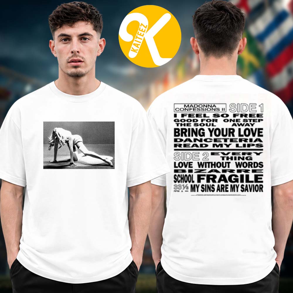 Madonna Merch Confessions II Dance Floor Two Sided Unisex T-Shirt Madonna Merch Confessions II Dance Floor Two Sided Unisex T-Shirt