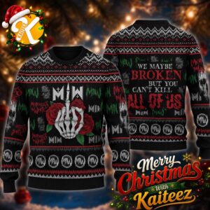 Motionless In White We Maybe Broken But You Can’t Kill All Of Us With Skull Roses Ugly Sweater
