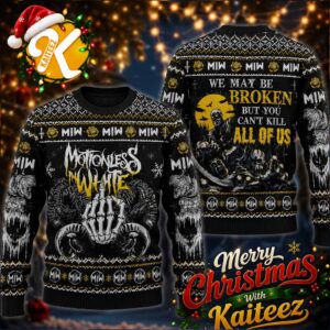 Motionless In White We Maybe Broken But You Can’t Kill All Of Us Yellow Art Ugly Sweater