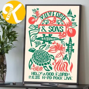 Mumford And Sons Hollywood Florida Event Poster At Hard Rock Live In Hollywood Florida On August 6 2026 Home Decor Poster Canvas