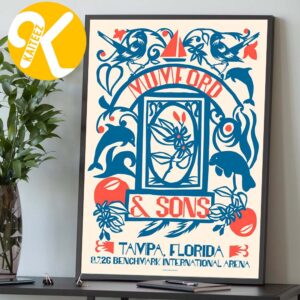 Mumford And Sons Tampa Florida Event Poster At Benchmark International Arena In Tampa Florida On August 7 2026 Home Decor Poster Canvas