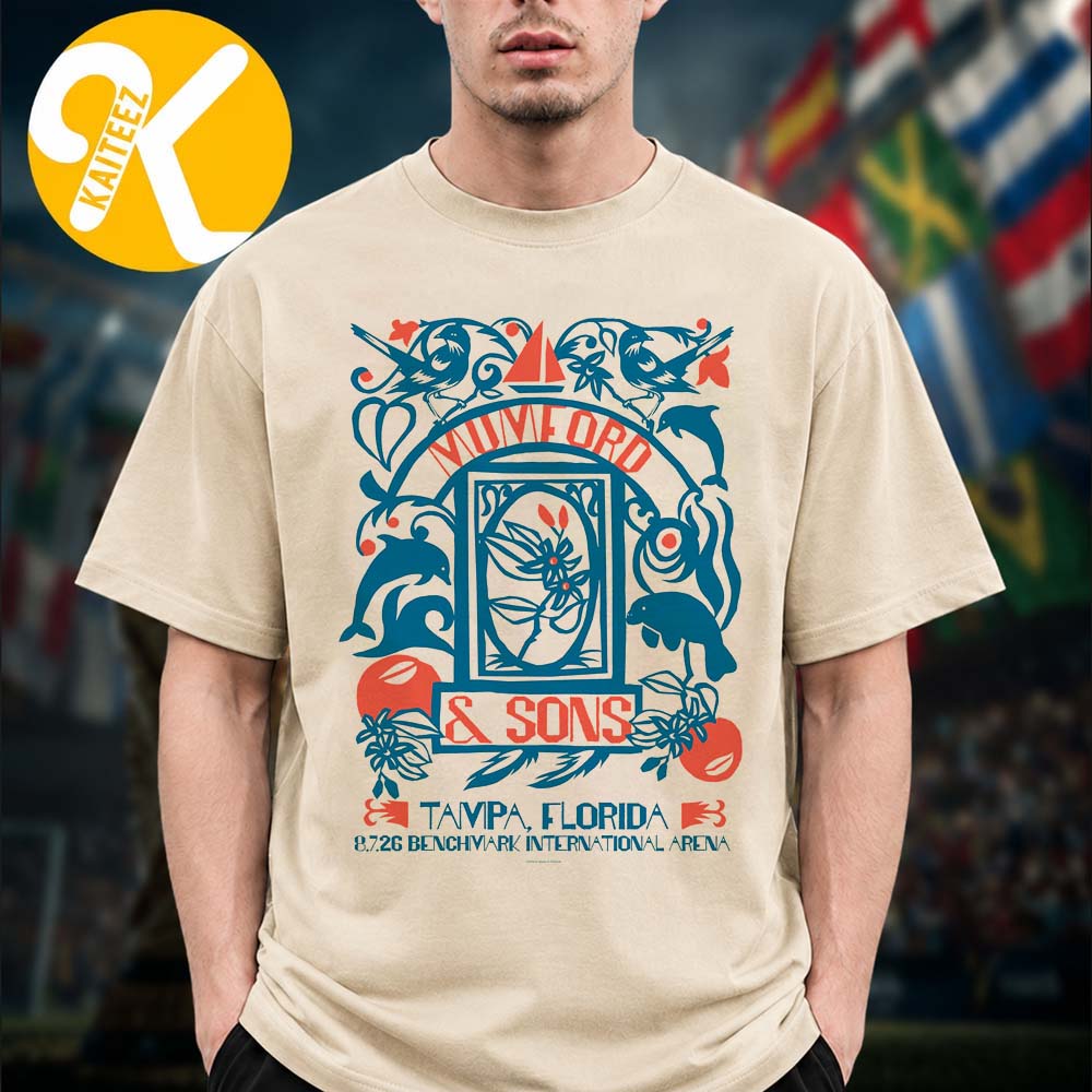Mumford And Sons Tampa Florida Event Poster At Benchmark International Arena In Tampa Florida On August 7 2026 Unisex T-Shirt Mumford And Sons Tampa Florida Event Poster At Benchmark International Arena In Tampa Florida On August 7 2026 Unisex T-Shirt