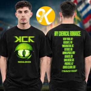 My Chemical Romance Merch The Black Parade 2026 Tour North America Green Eyes City Tour Two Sided Unisex T-Shirt