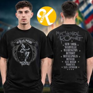 My Chemical Romance Merch The Black Parade 2026 Tour North America Skeleton City Tour Two Sided Unisex T-Shirt
