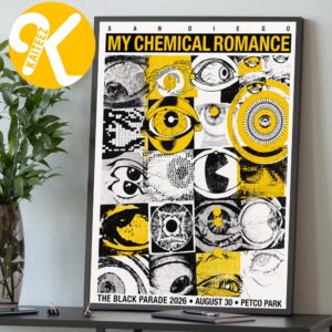 My Chemical Romance San Diego Exclusive Event Tee At Petco Park In San Diego CA On August 30 2026 Home Decor Poster Canvas