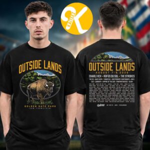 Outside Lands Festival 2026 Merch Event Tee At Golden Gate Park In San Francisco CA On August 7-9 2026 Bison Line Up Two Sided Unisex T-Shirt