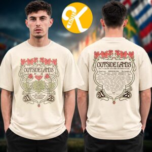 Outside Lands Festival 2026 Merch Event Tee At Golden Gate Park In San Francisco CA On August 7-9 2026 Floral Line Up Two Sided Unisex T-Shirt