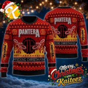 Pantera Fucking Christmas Snake In Flame Christmas Ugly Sweater