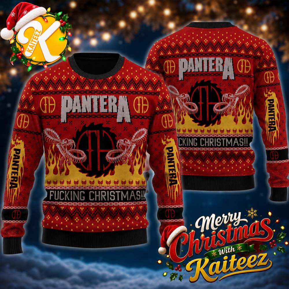 Pantera Fucking Christmas Snake In Flame Christmas Ugly Sweater Pantera Fucking Christmas Snake In Flame Christmas Ugly Sweater