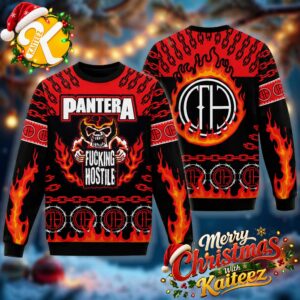 Pantera Fucking Hostile Skeleton Christmas Ugly Sweater
