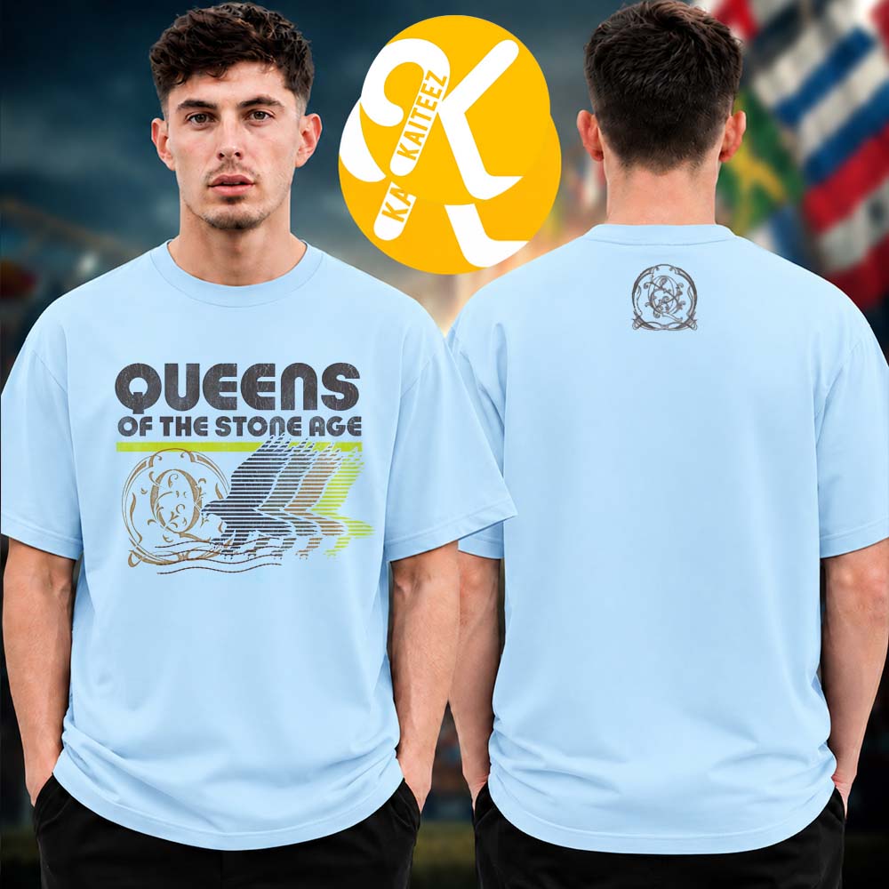 Queens Of The Stone Age QOTSA Merch Q Eagle Light Blue Two Sided Unisex T-Shirt Queens Of The Stone Age QOTSA Merch Q Eagle Light Blue Two Sided Unisex T-Shirt