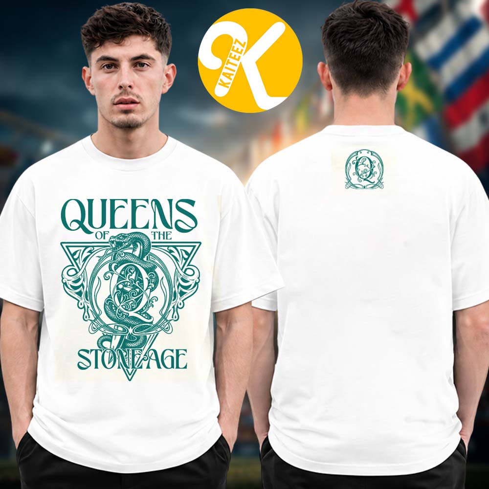 Queens Of The Stone Age QOTSA Merch Snake And Dagger Logo Two Sided Unisex T-Shirt Queens Of The Stone Age QOTSA Merch Snake And Dagger Logo Two Sided Unisex T-Shirt
