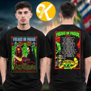 Rob Zombie Merch Freaks On Parade Tour 2026 Combo Event Tour Dates Two Sided Unisex T-Shirt