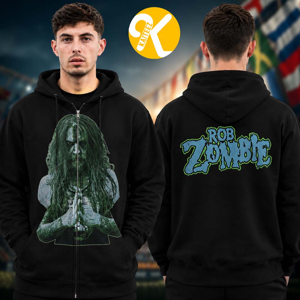 Rob Zombie Merch Freaks On Parade Tour 2026 Zip Up Hoodie Rob Zombie Merch Freaks On Parade Tour 2026 Zip Up Hoodie