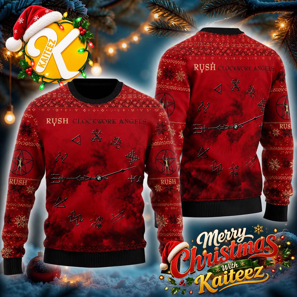 Rush Clockwork Angels Album Cover Chrismas Ugly Sweater Rush Clockwork Angels Album Cover Chrismas Ugly Sweater