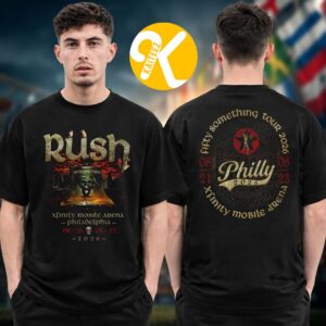 Rush Philadelphia Pennsylvania Event Tee At Xfinity Mobile Arena In Philadelphia Pennsylvania On August 21 23 2026 Two Sided Unisex T-Shirt