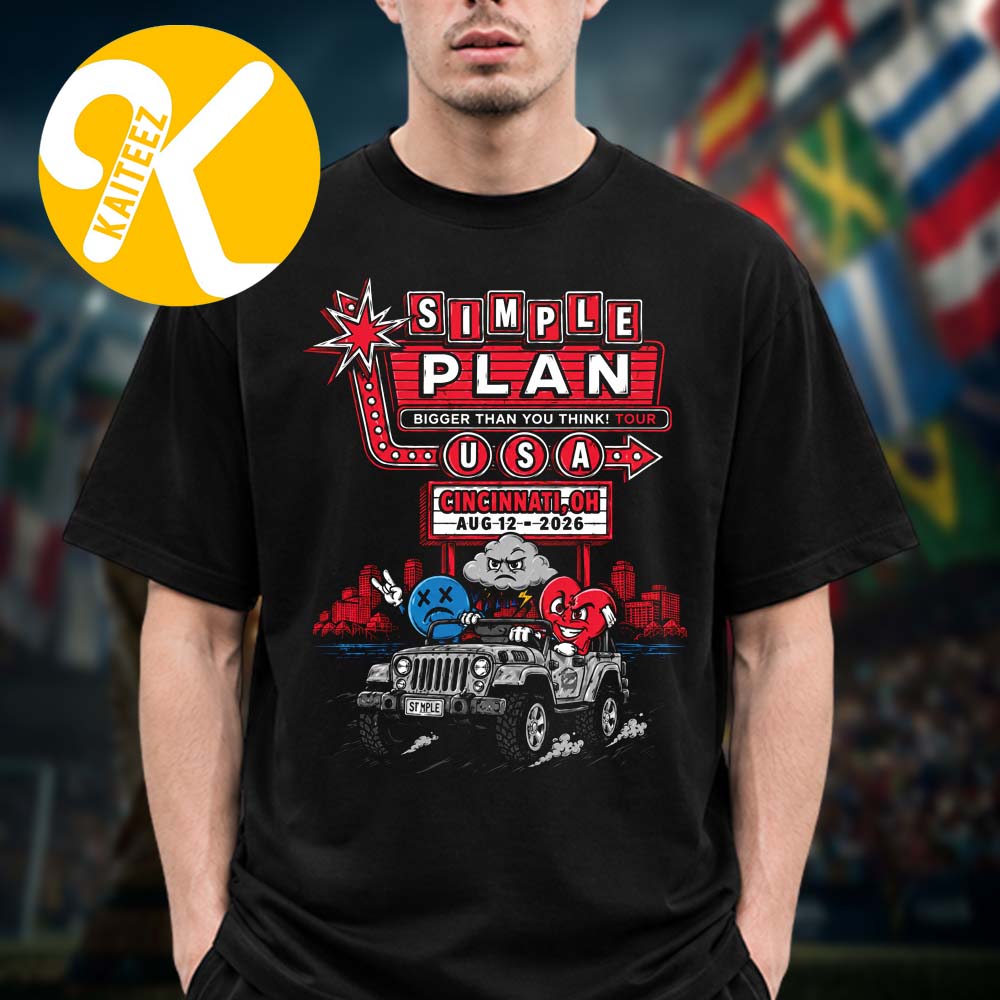 Simple Plan Cincinnati OH Exclusive Event Tee At The Andrew J Brady Music Center In Cincinnati OH On August 12 2026 Unisex T-Shirt Simple Plan Cincinnati OH Exclusive Event Tee At The Andrew J Brady Music Center In Cincinnati OH On August 12 2026 Unisex T-Shirt