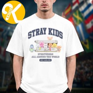 Stray Kids Merch SKZOO Everywhere All Around The World Stay Airline Unisex T-Shirt