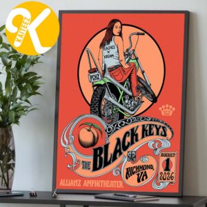 The Black Keys Richmond VA Event Poster At Allianz Amphitheater In Rickmond VA On August 1 2026 Home Decor Poster Canvas