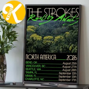 The Strokes Reality Awaits North America Tour 2026 Tour Dates Neon Jungle Home Decor Poster Canvas