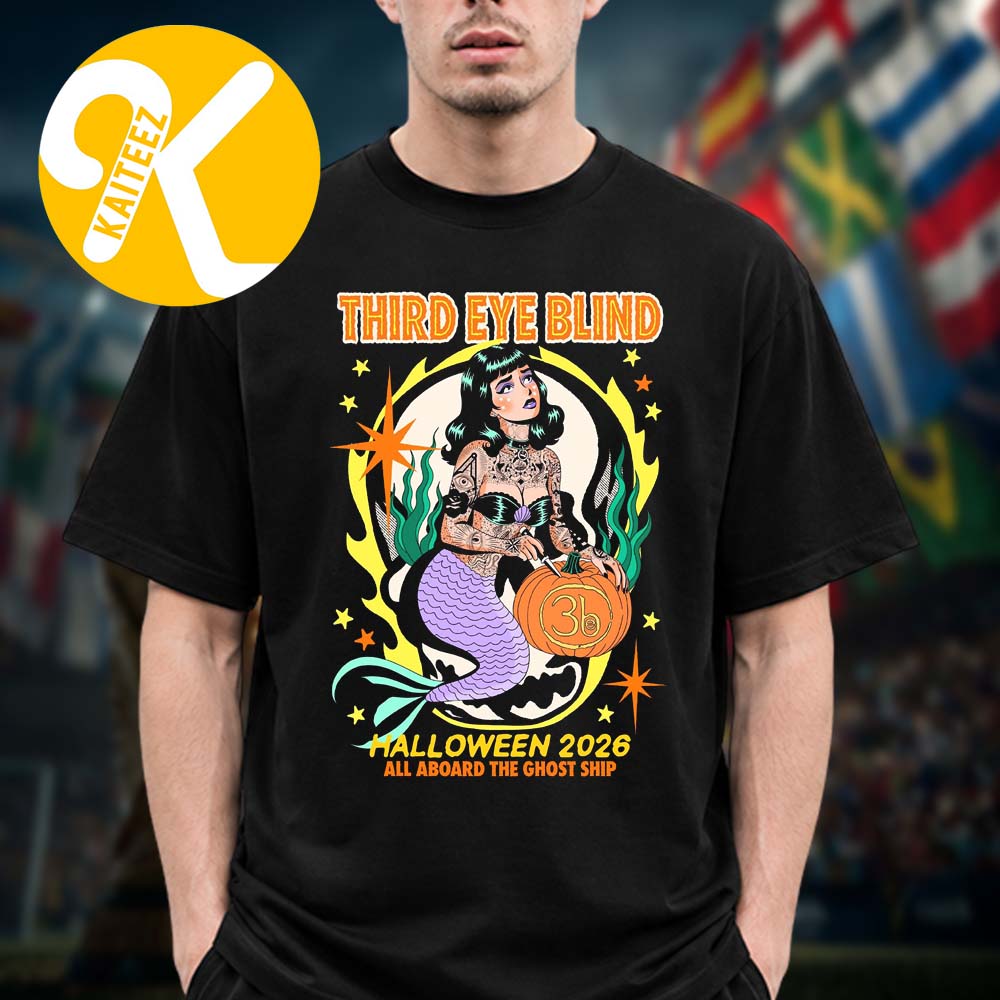 Third Eye Blind Halloween Tour 2026 All Aboard The Ghost Ship Unisex T-Shirt Third Eye Blind Halloween Tour 2026 All Aboard The Ghost Ship Unisex T-Shirt