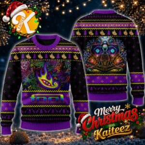 Tool Band Purple Flame Christmas Ugly Sweater
